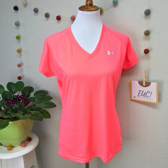 Hi-Vis UA Heatgear Short Sleeve Tech Sport Top - Picture 2 of 14